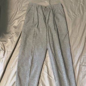 Mens Austin Grey High Waisted Striped Pants